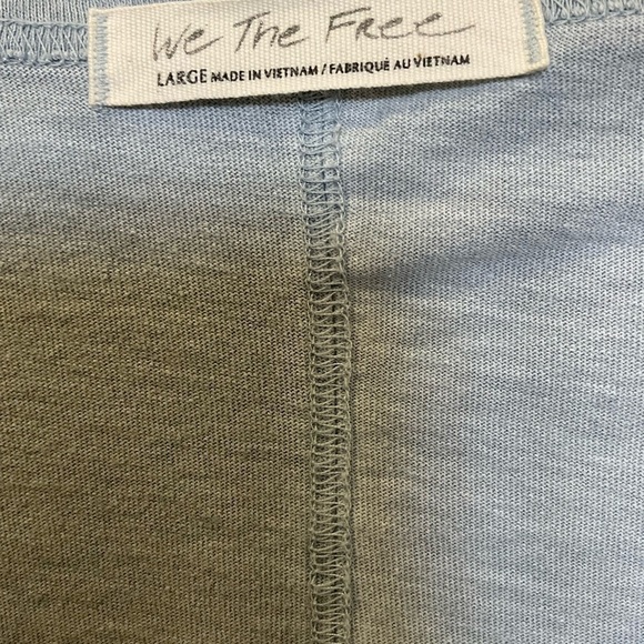 Free People Polar Fog Peony Blue Long Sleeve With Button Detail Top Size Large - Picture 4 of 8